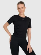 Koszulki sportowe damskie - 4F Top do jogi i pilatesu szybkoschnący damski - czarny L - miniaturka - grafika 1