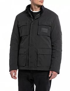 Replay Męska kurtka motocyklowa regular fit, 228 PIRATE BLACK, L - Kurtki męskie - miniaturka - grafika 1