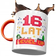 Kubki - Kubek Pomarańczowy na Urodziny 16 16ste 16-ste z Nadrukiem ze Zdjęciem + Opakowanie na prezent (wzór 02) - miniaturka - grafika 1
