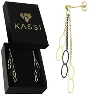 Kolczyki - Złote kolczyki damskie wiszące Nieskończoność stal chirurgiczna pozłacane - miniaturka - grafika 1