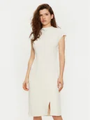 Sukienki - Calvin Klein Sukienka codzienna Heavy Crepe Ss Bodycon Dress K20K208091 Biały Slim Fit - miniaturka - grafika 1