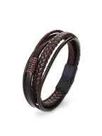 Bransolety męskie - Uomo Bransoletka w kolorze czarno-brązowym - miniaturka - grafika 1
