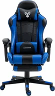 Fotele gamingowe - Fotel Ghost Chairs Fotel gamingowy GHOST 17 niebieski z podnóżkiem - miniaturka - grafika 1