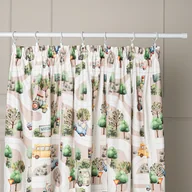 Firany i zasłony dla dzieci - Gotowa zasłona do pokoju dziecka na taśmie, Ulice z autami kolor beżowy, rozmiar 140x250 cm - miniaturka - grafika 1