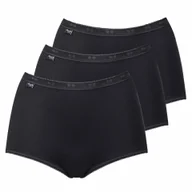 Majtki damskie - Sloggi majtki damskie maxi, 3-pak - Basic+, jednokolorowe, czarne 2XL - miniaturka - grafika 1