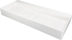 Umywalka nablatowa Deante Blur 40x80 cm prostokątna alabaster CQB_AU8S - Umywalki - miniaturka - grafika 1