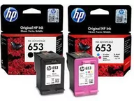 Tusze oryginalne - Tusz HP 653 3YM75AE BK + 3YM74AE CMY KOMPLET - miniaturka - grafika 1