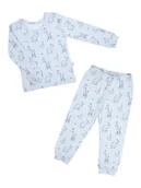 Piżamy chłopięce - Chłopięca piżama z dł.rękawem zwierzęta niebieska Nicol r.104 - miniaturka - grafika 1