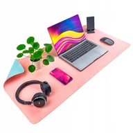 Podkładki na biurko - Mata ochronna na biurko pod klawiaturę i myszkę na stół 60x35 cm - różowa i błękitna - miniaturka - grafika 1