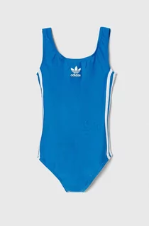 Stroje kąpielowe dla dziewczynek - adidas Performance jednoczęściowy strój kąpielowy dziecięcy kolor niebieski - grafika 1
