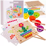 Zabawki interaktywne dla dzieci - Licz i segreguj GRA LOGICZNA MONTESSORI Zestaw XXL nauka kolorów chwytania dla dzieci UKŁADANKA MOZAIKA KORALIKI - miniaturka - grafika 1