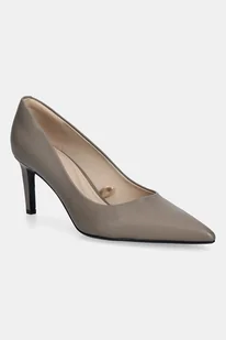 Calvin Klein szpilki skórzane ESS STILETTO 70 kolor brązowy HW0HW02607 - Czółenka - miniaturka - grafika 1
