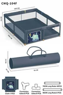 Łóżeczka i kojce - Miękki Kojec Dla Dzieci Prostokąt Nocny Słonik - miniaturka - grafika 1