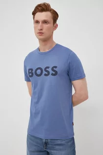 Koszulki męskie - Hugo Boss t-shirt bawełniany CASUAL z nadrukiem - - grafika 1