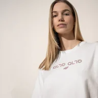 Koszulki sportowe damskie - Damski t-shirt oversize z bawełny organicznej 4F X AL 4FSS22TTSHF140 - miniaturka - grafika 1
