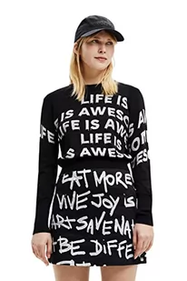 Desigual Women's Black JERS_Bet 2000 sweter damski, XS - Swetry damskie - miniaturka - grafika 1