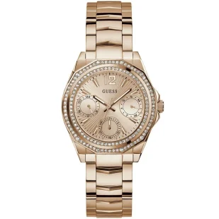 Zegarek Guess Ritzy zegarek damski multifunkcyjny różowozłoty na bransolecie GW0685L3 - Zegarki damskie - miniaturka - grafika 1