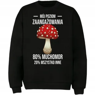 BLUZA MÓJ POZIOM ZAANGAŻOWANIA MUCHOMOR CZERWONY PREZENT - Bluzy męskie - miniaturka - grafika 1