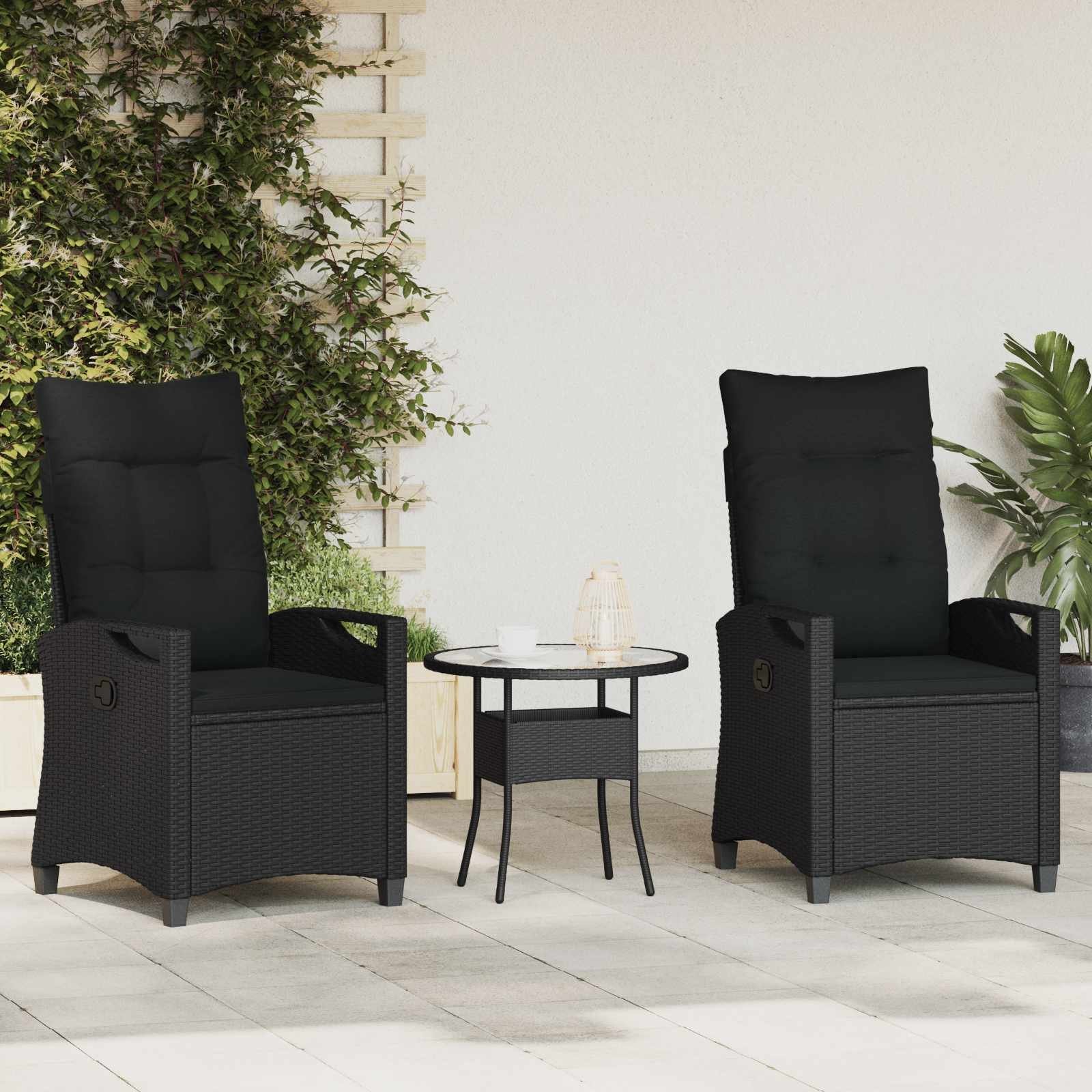 vidaXL Krzesło Ogrodowe 2 pcs Czarny 56 x 64 x 94 cm Stal i poliester 42026829