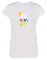 Koszulki i topy damskie - T-Shirt damski kolorowy nadruk SUMMER r.M - miniaturka - grafika 1