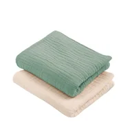 Pieluchy - ColorStories Pieluszki muślinowe 2 szt. 75×75 cm ciepły beż i oliwkowy - miniaturka - grafika 1