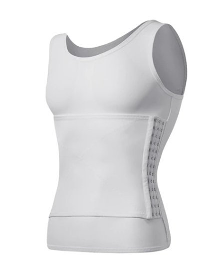 Koszulka męska gorset zmniejsza brzuch biała XL