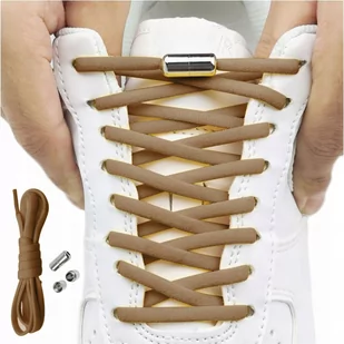 Sznurowadła Bez Wiązania ELASTYCZNE brązowe - Akcesoria obuwnicze - miniaturka - grafika 1