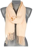 Apaszki i szaliki damskie - Szalik szal gładki z frędzlami ST-8-7 beż - miniaturka - grafika 1