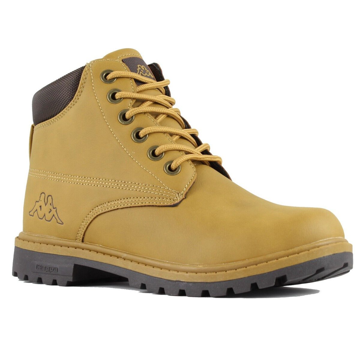 Trapery Męskie Kappa Trzewiki Wysokie Wygodne Cieple Zimowe Jesienne Skórzane Modne Stylowe Jasno Brązowe 40