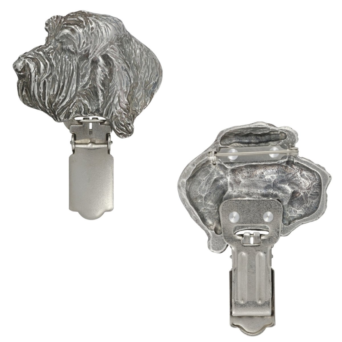 Duży gryfon vendéen, Grand Griffon Vendéen - broszka z klipsem, uchwyt na numer startowy, prezent na wystawę psów marki Art-Dog