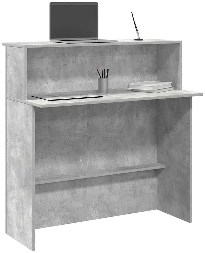 Biurko vidaXL Biurko recepcyjne betonowe szare 100x50x103,5 cm drewno klejone