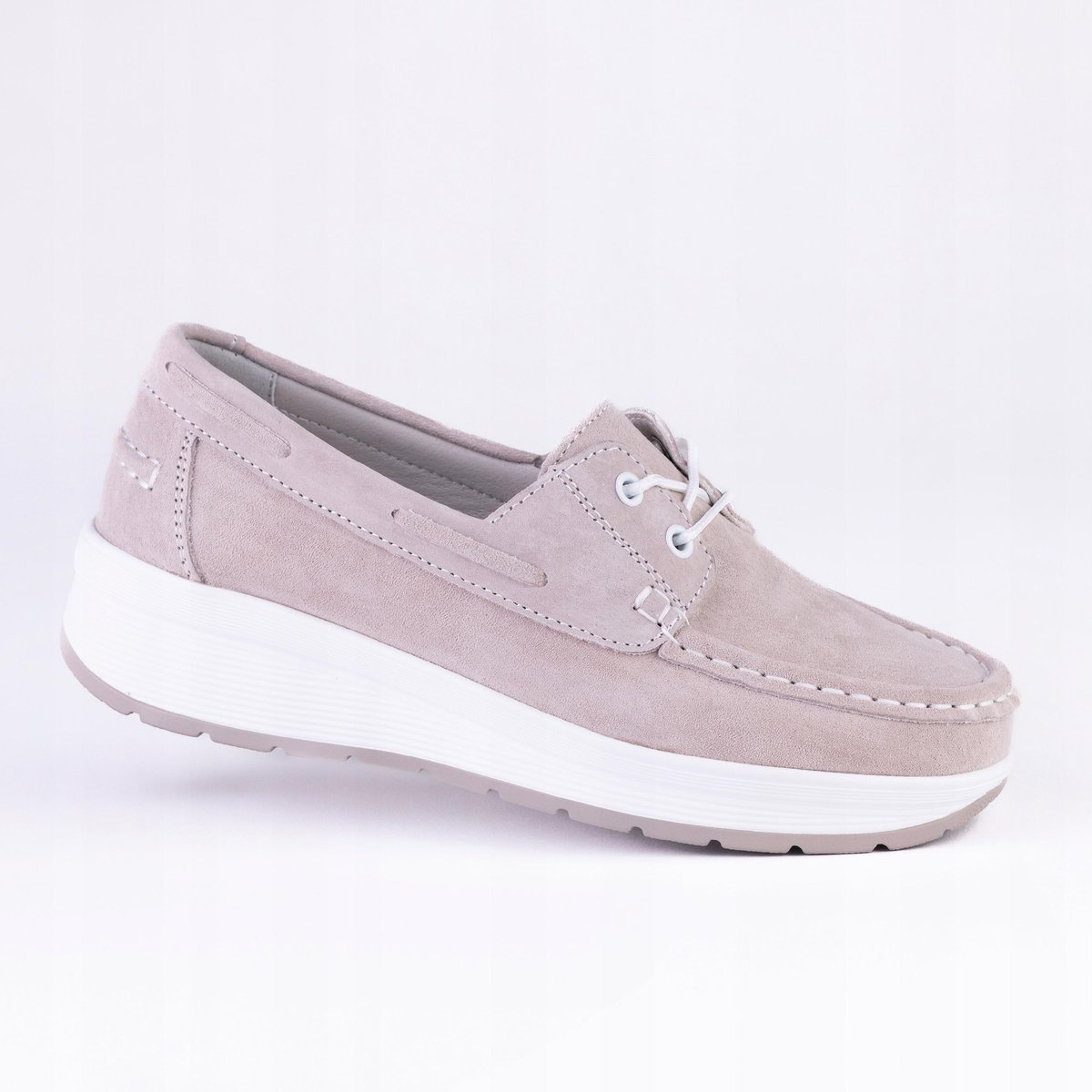 Półbuty damskie skóra GOODIN GD-XW-1034 wiązanie profilowane beż 36