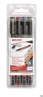 Markery permanentne - Edding 4  141  4 markery OHP 141 °F, Permanent, 0.6 MM, sortowane 4-141-4 - miniaturka - grafika 1
