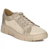 Półbuty damskie - Maciejka Półbuty damskie na platformie skórzane jasny beż-40 - miniaturka - grafika 1