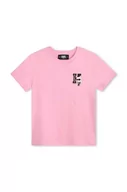 Koszulki dla chłopców - Karl Lagerfeld t-shirt bawełniany dziecięcy kolor różowy z nadrukiem - miniaturka - grafika 1