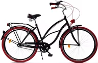 Rowery - Dallas Bike Cruiser 3spd Alu 26 cali Damski Czarny z czerwonym - miniaturka - grafika 1