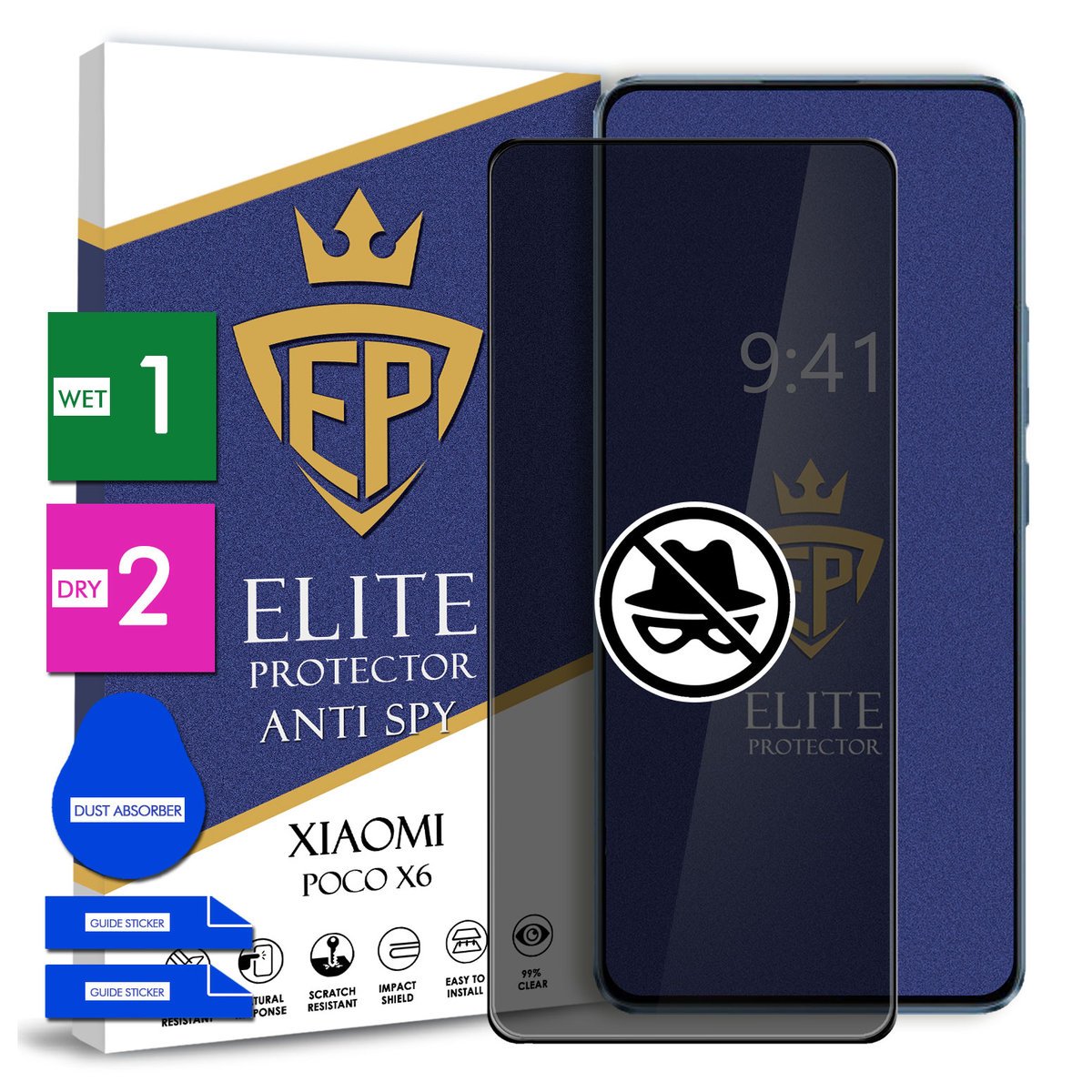 Szkło Prywatyzujące Na Telefon Xiaomi Poco X6 Hartowane 9H Cały Ekran 5D