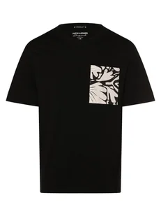 Jack & Jones Koszulka męska - JORMarbella Mężczyźni Bawełna czarny jednolity, M - Koszulki męskie - miniaturka - grafika 1