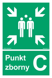 AC045 PUNKT ZBORNY C, FS - FOLIA SAMOPRZYLEPNA FOTOLUMINESCENCYJNA; (100X150MM) - Systemy ekspozycyjne i znaki informacyjne - miniaturka - grafika 1