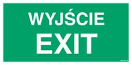 Systemy ekspozycyjne i znaki informacyjne - AC001 WYJŚCIE / EXIT, FS - FOLIA SAMOPRZYLEPNA FOTOLUMINESCENCYJNA; (800X400MM) - miniaturka - grafika 1