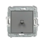 Wyłączniki światła i elektryczne - Wyłącznik pojedynczy dźwigniowy Karlik ICON - szary mat - miniaturka - grafika 1