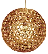 Lampy sufitowe - Candellux LAMPA wisząca ABROS kula 31-09074 Złoto - miniaturka - grafika 1