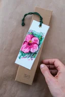 Zakładki do książek - Akwarelowa zakładka do książki z egzotycznym kwiatem - miniaturka - grafika 1