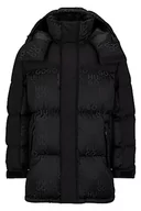 Płaszcze damskie - HUGO Melmus2341 wodoodporny płaszcz parkowy z detalami z logo, czarny (Black1), S - miniaturka - grafika 1