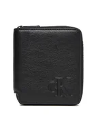 Portfele - Calvin Klein Mały Portfel Męski Ck Zip Billfold LV04D1077G Czarny - miniaturka - grafika 1