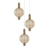 Lampy sufitowe - Potrójna wisząca lampa Lenti PND-83631-3-AB-AMB LED 18W 3000K bursztynowa - miniaturka - grafika 1