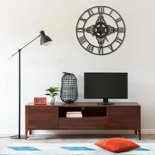 vidaXL Zegar ścienny, srebrny, 78 cm, metal vidaXL - Zegary - miniaturka - grafika 1