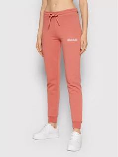 Spodnie sportowe damskie - Napapijri Spodnie dresowe M-Box NP0A4FV5 Różowy Slim Fit - grafika 1