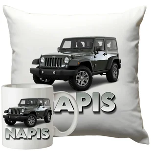 Kubek Poduszka Jeep 330ml 40x40cm z Napisem Zestaw Motoryzacyjny - Gadżety dla niej i dla niego - miniaturka - grafika 1