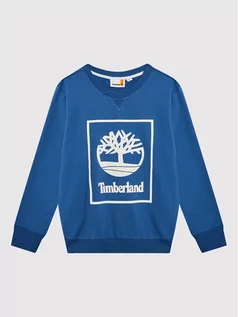 Bluzy dla chłopców - Timberland Bluza T25T12 D Niebieski Regular Fit 3143160202635 - grafika 1